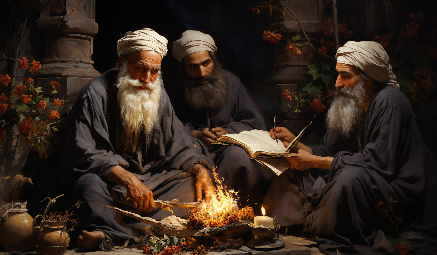 old-mens-cooking-food-and-writing-literature